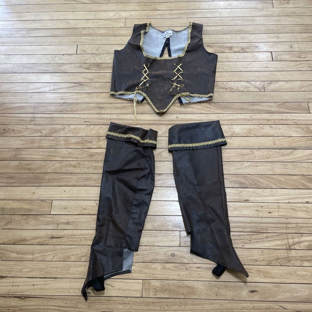 Incharacter Costume Rustic Pirate Lady XL Halloween Boots Stirups and Vest Only